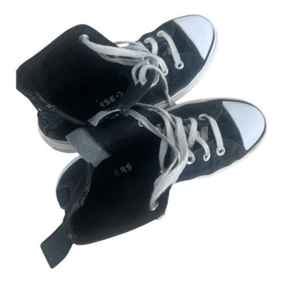 Converse Lugged Lift Platform Kids Sneakers Size 5 Black Canvas Hi Top Unisex - Picture 7 of 11
